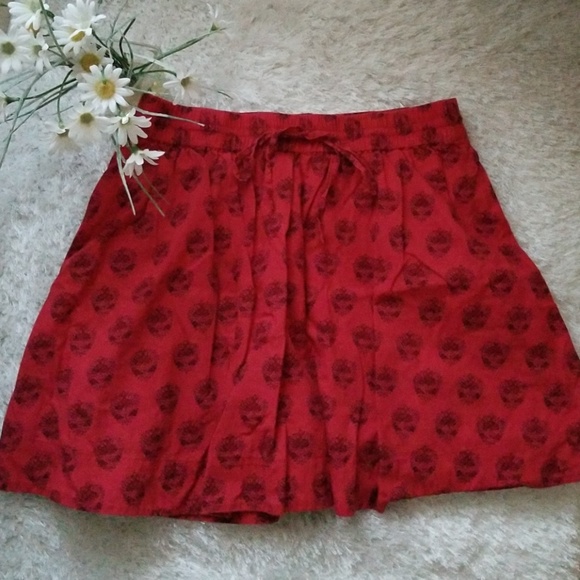 Madewell floral red skirt w/ drawstring… - Picture 2 of 8